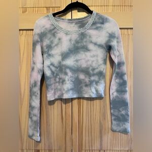 American Eagle long sleeve cropped tie die shirt size XS